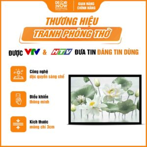 Tổng quan tranh đèn hiện đại hoa sen trắng HD806