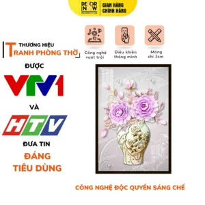 Tranh Đèn Hiện Đại In Đứng Họa Tiết Bình Hoa DECORNOW DCN-HD20