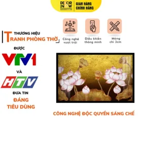 Tranh Đèn Hiện Đại In Ngang Mẫu Hoa Sen DECORNOW DCN-HD27