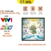 Tranh Hiện Đại In Vuông Họa Tiết Mây Trời Chữ Phúc Đức Vàng DECORNOW DCN-HD817