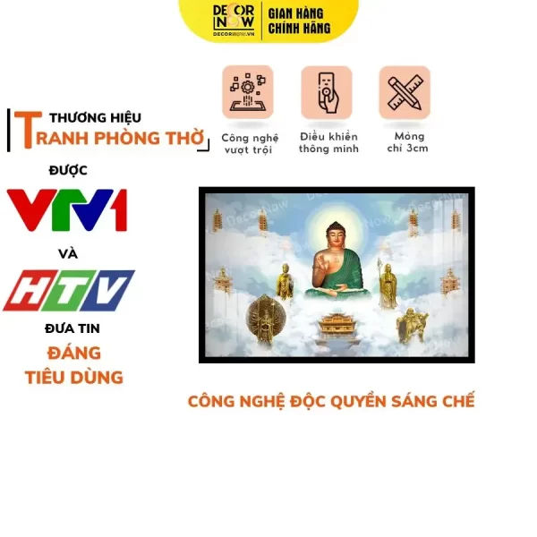 Tranh Đèn Hiện Đại In Ngang Họa Tiết Mây Trời DECORNOW DCN- HD819