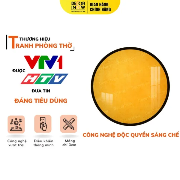 Tranh Trúc Chỉ Tròn Trơn Vàng DecorNow DCN-TC577