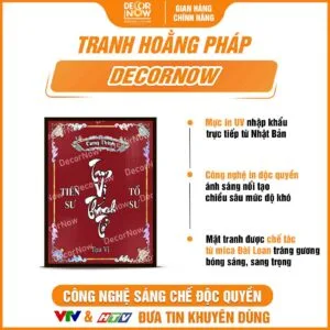 Bề mặt tranh trúc chỉ in đứng Tam vị Thánh Tổ DecorNow TC579