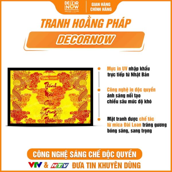 Bề mặt tranh trúc chỉ in Thánh Mẫu Cửu Trùng Thiên TC575