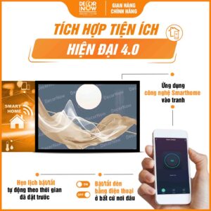 Công nghệ Smarthome trong bộ 3 tranh trừu tượng treo tường quý phái DecorNow HD822