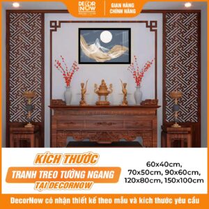 Kích thước phong thủy bộ 3 tranh trừu tượng treo tường quý phái DecorNow HD822