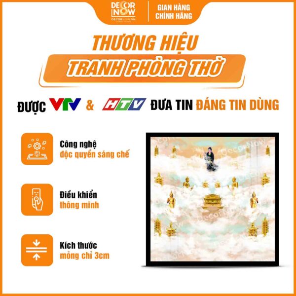 Tổng quan về tranh trúc chỉ in vuông mây trời mẹ Diêu Trì DecorNow HD825