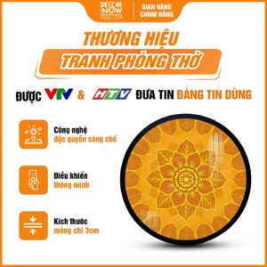 Giới thiệu chung tranh trúc chỉ in tròn Mandala lá bồ đề DecorNow TC580