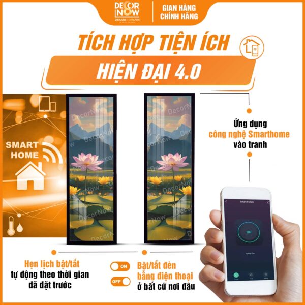 Công nghệ trong tranh hoằng pháp đối Hoa Sen Và Núi Non HD827