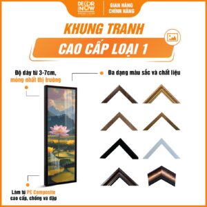 Khung tranh hoằng pháp đối Hoa Sen Và Núi Non HD827