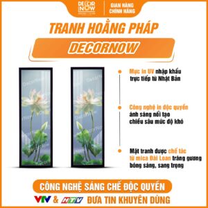 Bề mặt tranh hoằng pháp đối Sen Trắng Tinh Khôi HD846