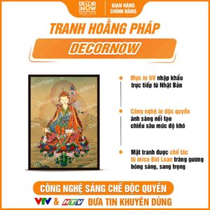 Bề mặt tranh Phật giáo đứng đức Liên Hoa Sinh DecorNow HD865