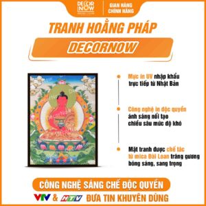 Bề mặt tranh Phật giáo đứng ThangKa Phật A Di Đà DecorNow HD866