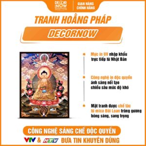 Bề mặt tranh Phật giáo đứng ThangKa Phật Thích Ca DecorNow HD882