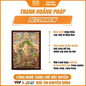 Bề mặt tranh Phật giáo đứng ThangKa Văn Thù Sư Lợi Bồ Tát DecorNow HD878