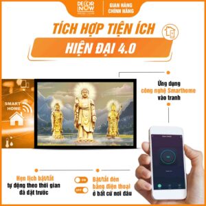 Công nghệ Smarthome trong tranh Phật Tây Phương Tam Thánh DecorNow HD856