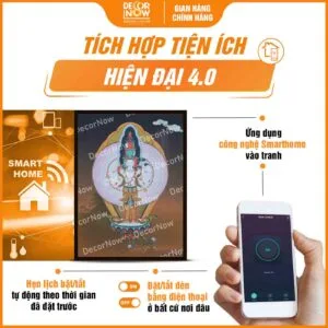 Công nghệ trong tranh Phật giáo đứng ThangKa Quan Âm Bồ Tát DecorNow HD879