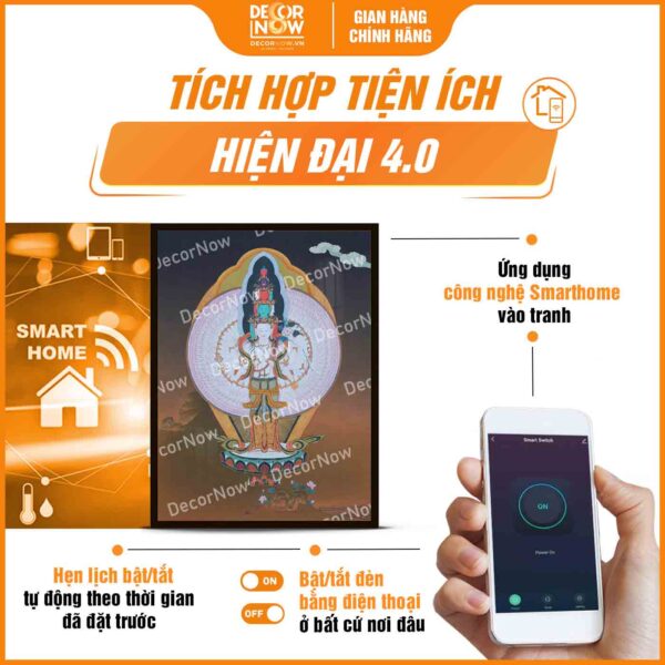 Công nghệ trong tranh Phật giáo đứng ThangKa Quan Âm Bồ Tát DecorNow HD879