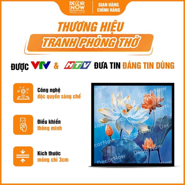 Giới thiệu chung về tranh hoằng pháp vuông sen đào quý phái DecorNow HD885