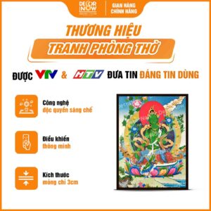 Giới thiệu chung về tranh Phật giáo đứng ThangKa Tara Xanh DecorNow HD881