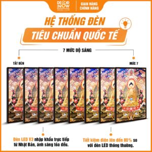 Hệ thống đèn tranh Phật giáo đứng ThangKa Phật Thích Ca DecorNow HD882