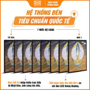 Hệ thống đèn tranh Phật giáo đứng ThangKa Quan Âm Bồ Tát DecorNow HD879