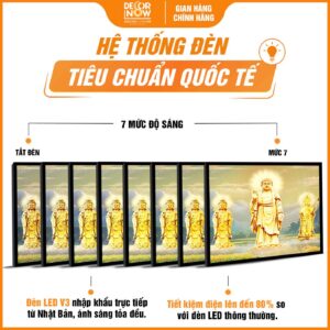 Hệ thống đèn trong tranh phòng thờ Tây Phương Tam Thánh HD856