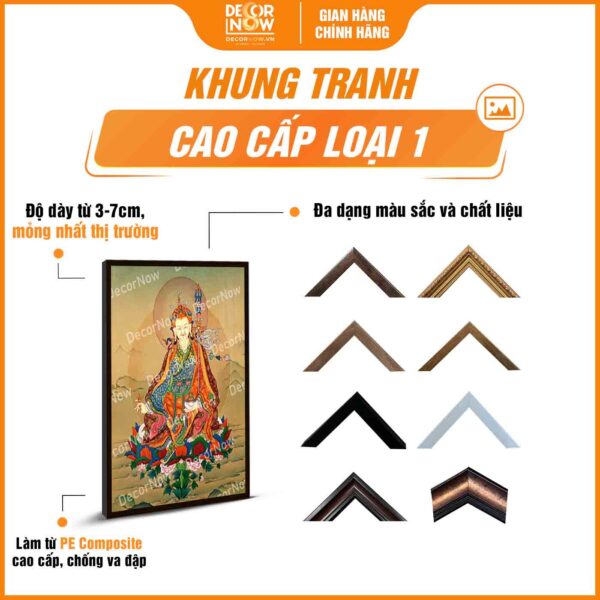 Khung tranh tranh Phật giáo đứng đức Liên Hoa Sinh DecorNow HD865