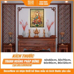 Kích thước phong thủy tranh Phật giáo đứng đức Liên Hoa Sinh DecorNow HD865