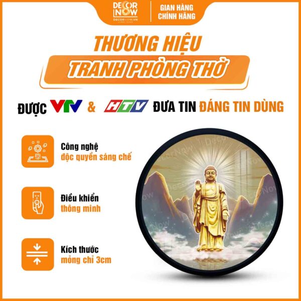 Tổng quan tranh hoằng pháp treo tường Phật A Di Đà HD853