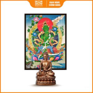 Tổng quan tranh Phật giáo đứng ThangKa Tara Xanh DecorNow HD881