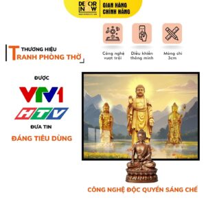 Tranh Hoằng Pháp Ngang Tây Phương Tam Thánh DecorNow HD856