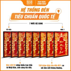 Hệ thống đèn bài vị Định Phúc Táo Quân màu đỏ DecorNow TC483