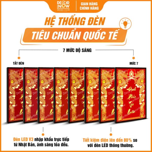 Hệ thống đèn bài vị Định Phúc Táo Quân màu đỏ DecorNow TC483