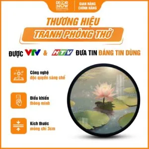 Tổng quan tranh hoằng pháp hồ nước và sen hồng HD850