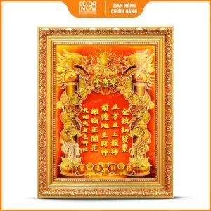 Bài vị Thần Tài Thổ Địa 3D siêu mỏng chữ Hán Nôm TC442