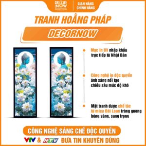 Bề mặt tranh treo tường Phật Thích Ca Mâu Ni cùng hoa sen HD897