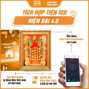 Công nghệ smarthome tích hợp trong bài vị Thần Tài Thổ Địa siêu mỏng TC461