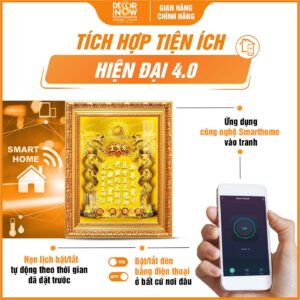 Công nghệ tích hợp trong bài vị Thần Tài Thổ Địa Tiếng Hán nền vàng TC212