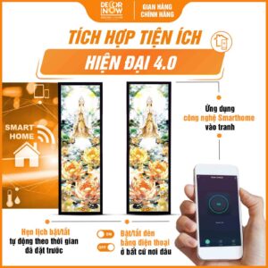 Công nghệ Smarthome trong tranh hoa sen và Phật Bà Quan Âm DecorNow HD907