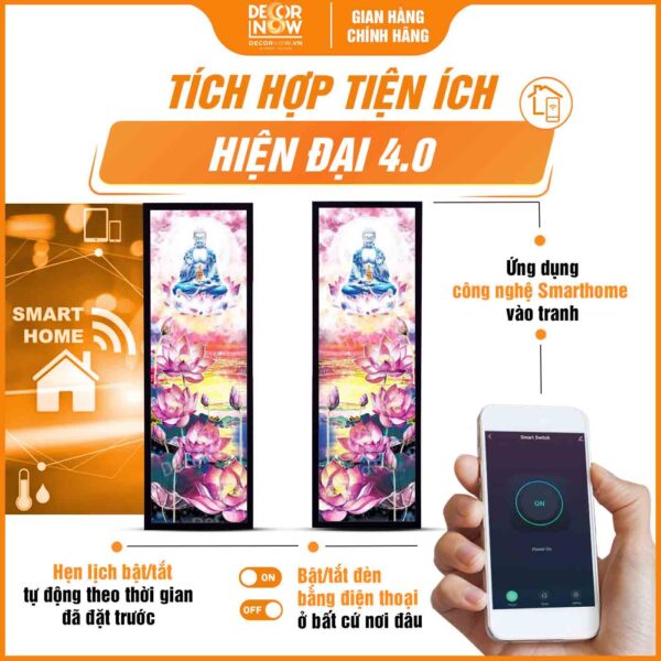 Công nghệ Smarthome trong tranh hoằng pháp đối Phật Dược Sư HD903