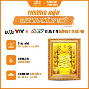 Bề mặt bài vị Thần Tài Thổ Địa 3D siêu mỏng chữ Hán Khảm Vàng DecorNow TC199