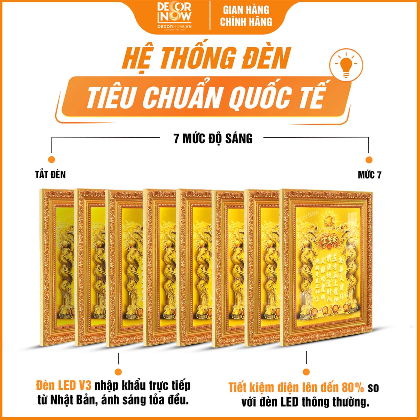 Hệ thống đèn LED V3 tích hợp trong bài vị Thần Tài Thổ Địa mã TC212