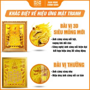 Khác biệt về hiệu ứng họa tiết trong bài vị Thần Tài Thổ Địa