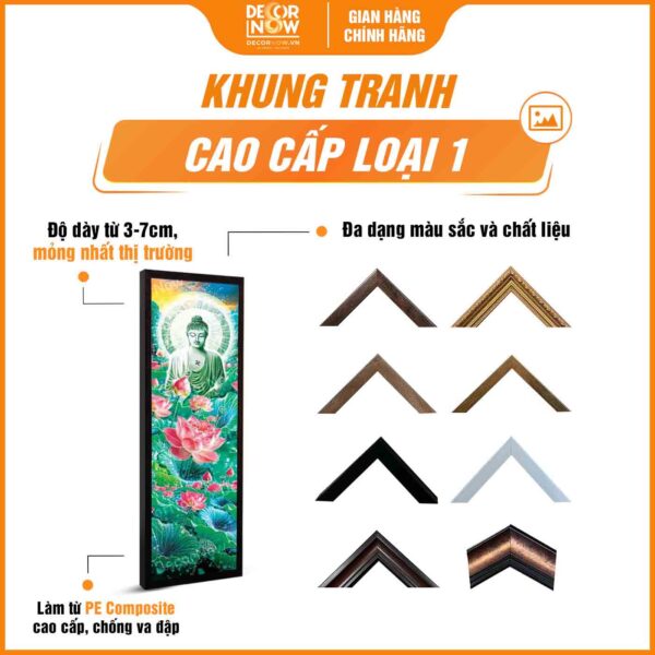 Khung tranh hoằng pháp đối Phật A Di Đà DecorNow HD874