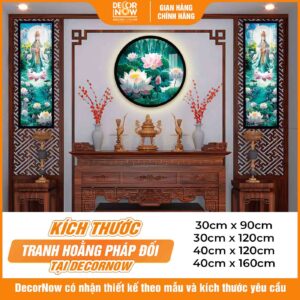 Kích thước tranh Quan Thế Âm Bồ Tát treo tường DecorNow HD899