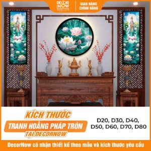 Kích thước tranh treo tường hoa sen hồng DecorNow HD900