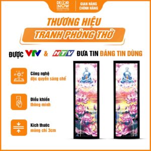 Giới thiệu chung tranh hoằng pháp Phật Dược Sư và hoa sen hồng treo tường HD903