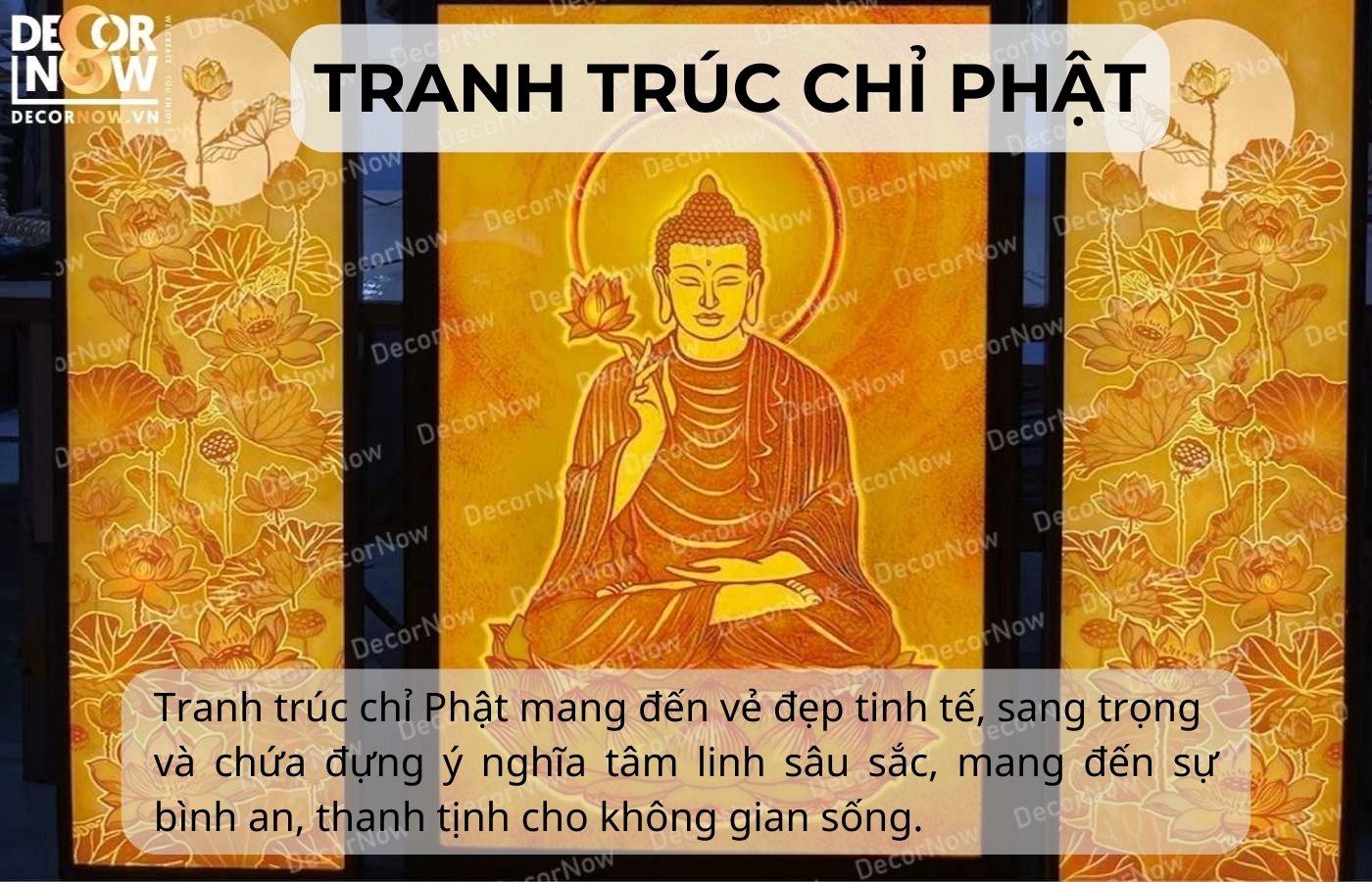 Tranh trúc chỉ Phật cho không gian phòng thờ, bàn thờ