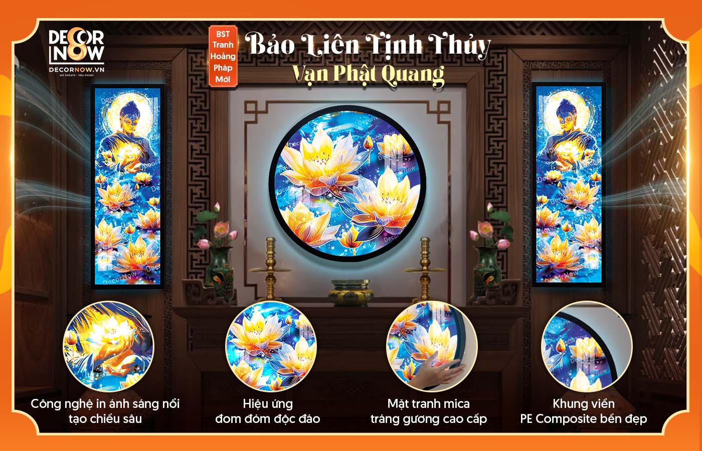 Vạn Phật Quang nét chạm tinh tế thổi hồn vào từng chi tiết